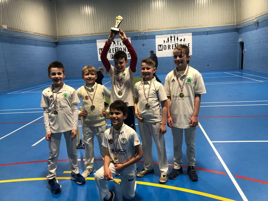 Junior indoor cricket trophy celebration